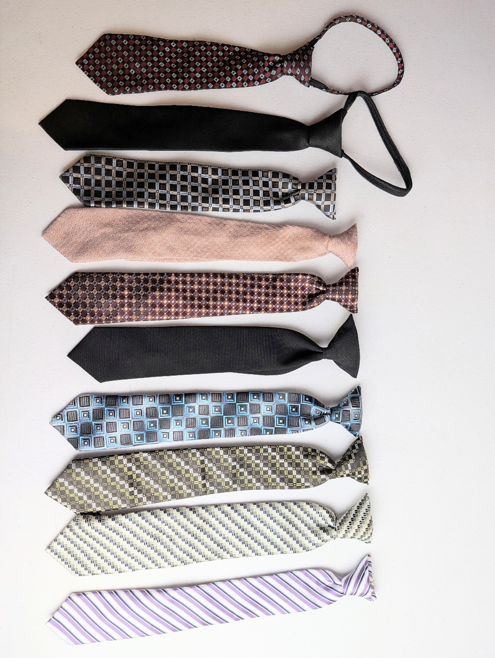 Boys Variety Clip On Ties 10 Pack Bergamo New York/George  11-15 Length Formal